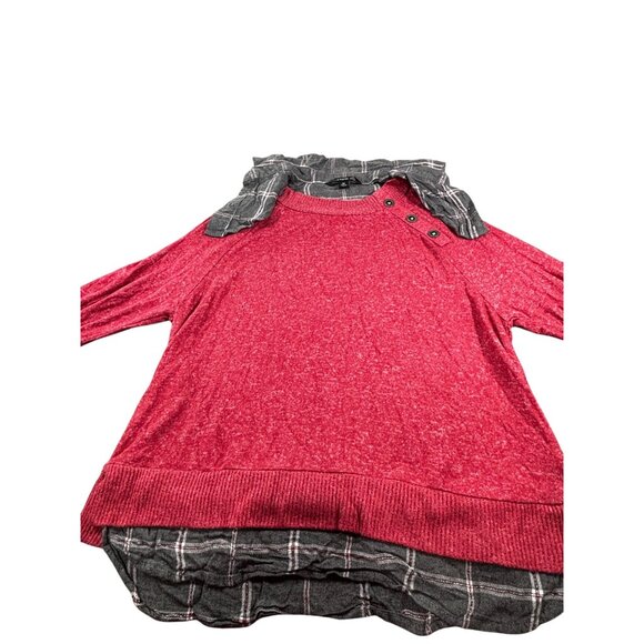 Al & Rachel Red Layered Sweater Blouse PM Petite - Picture 10 of 10